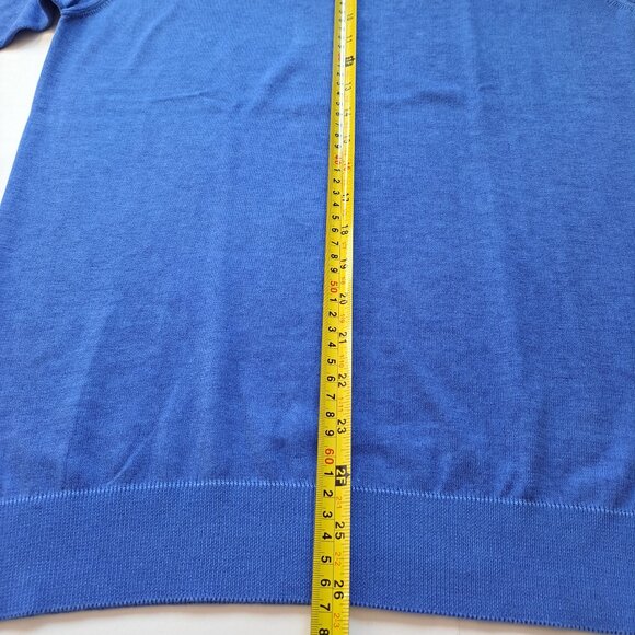 NWT Men's Patrick Assaraf 100% Cotton Crew Neck Blue Pullover Sweater Size S - Picture 10 of 14